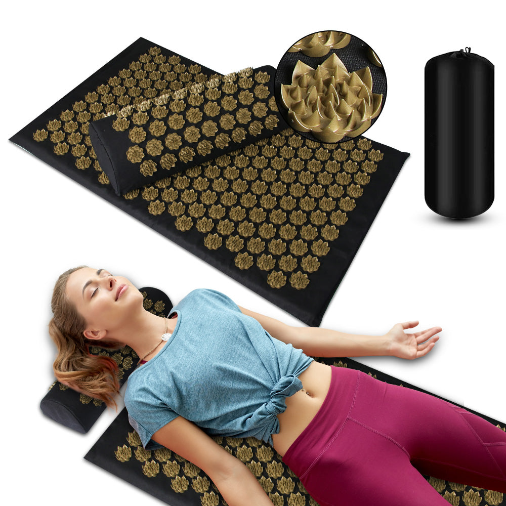 Acupressure Mat & Pillow Set for Back and Neck Relief