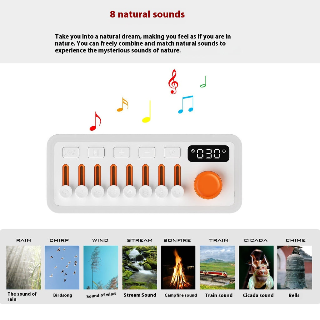 White Noise Sound Machine with Bluetooth Speaker & RGB Night Light