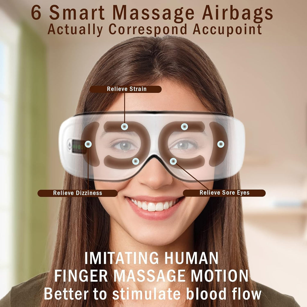 Bluetooth Eye Massager with Heat & Air Compression