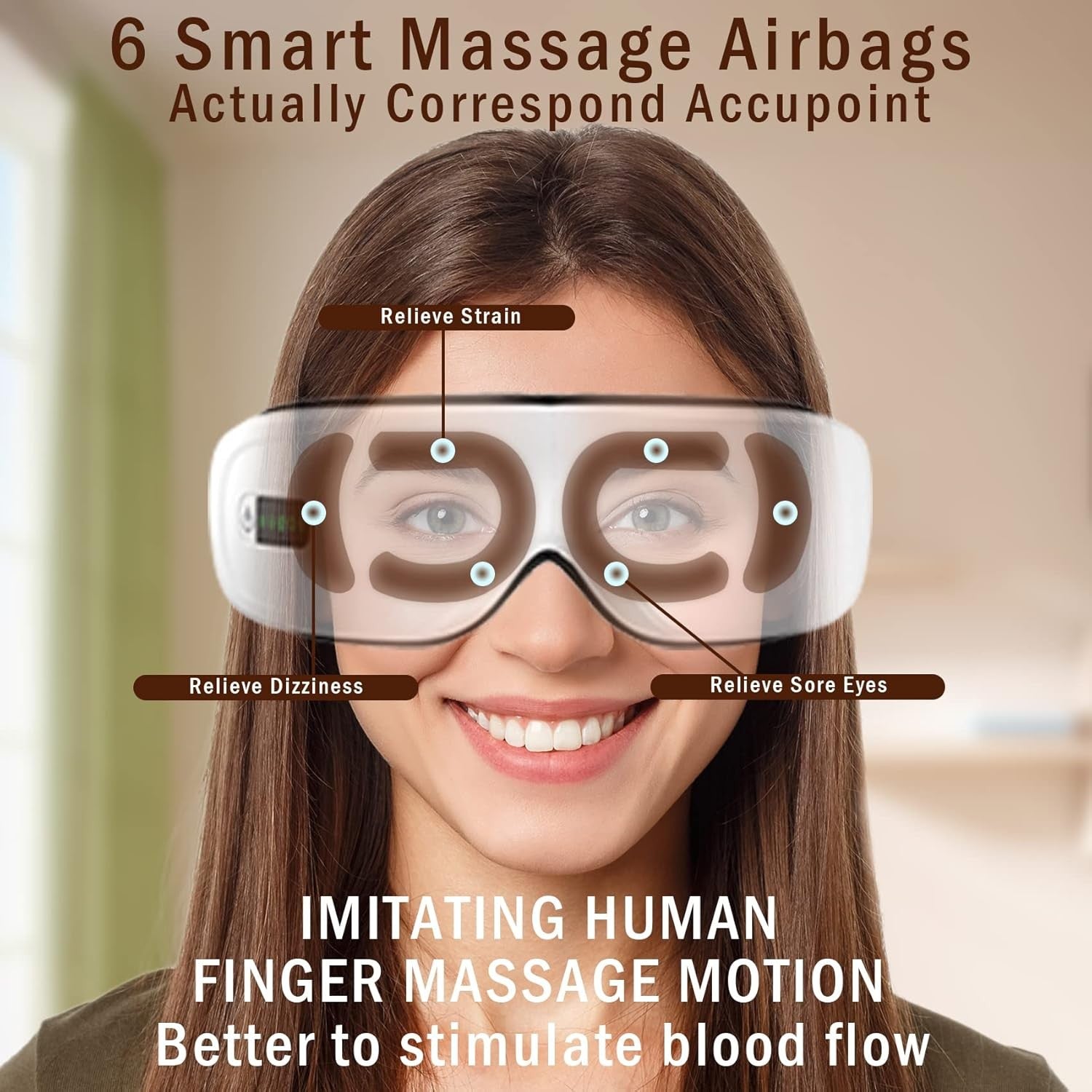 Bluetooth Eye Massager with Heat & Air Compression