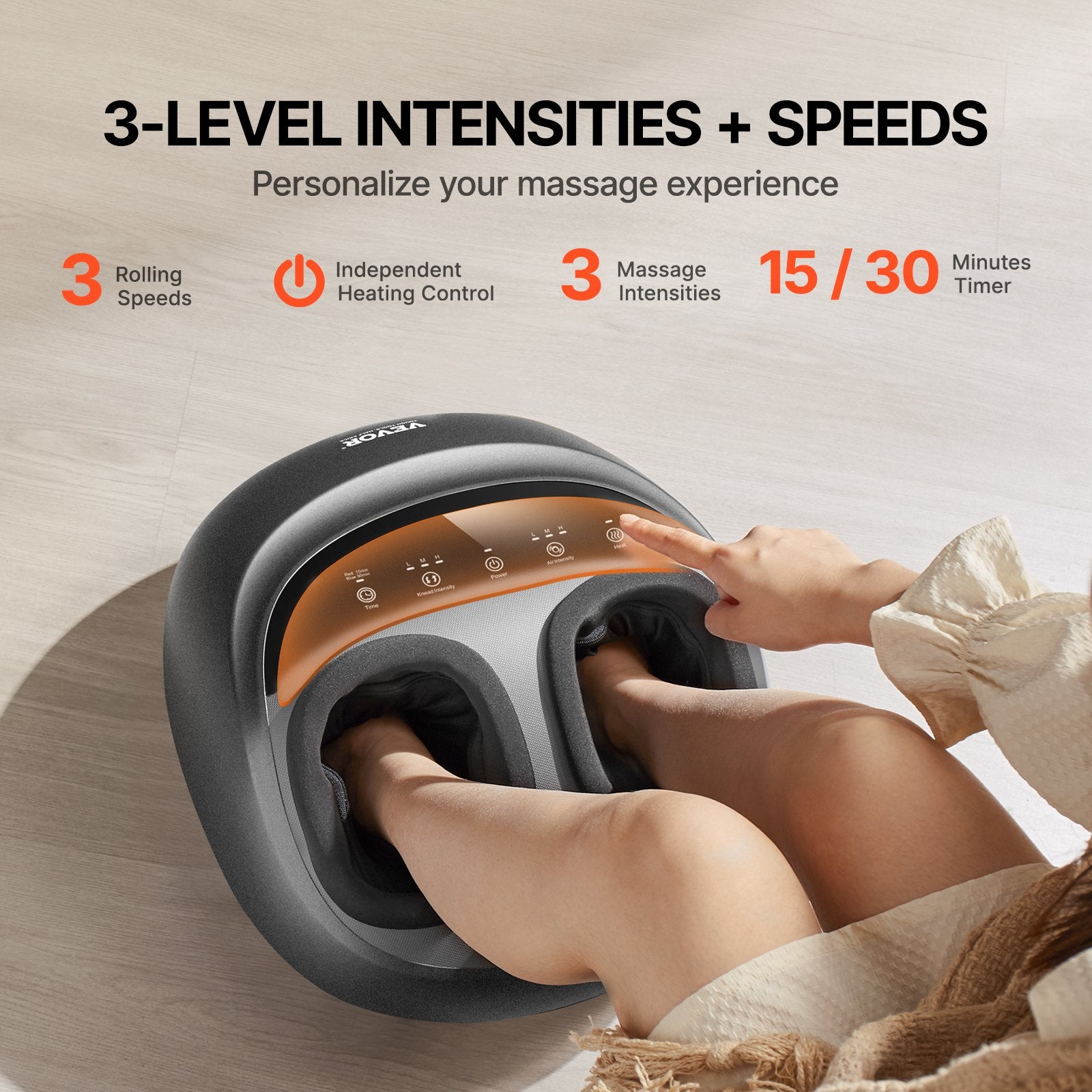 Shiatsu Foot Massager Machine with Heat & Deep-Kneading Compression