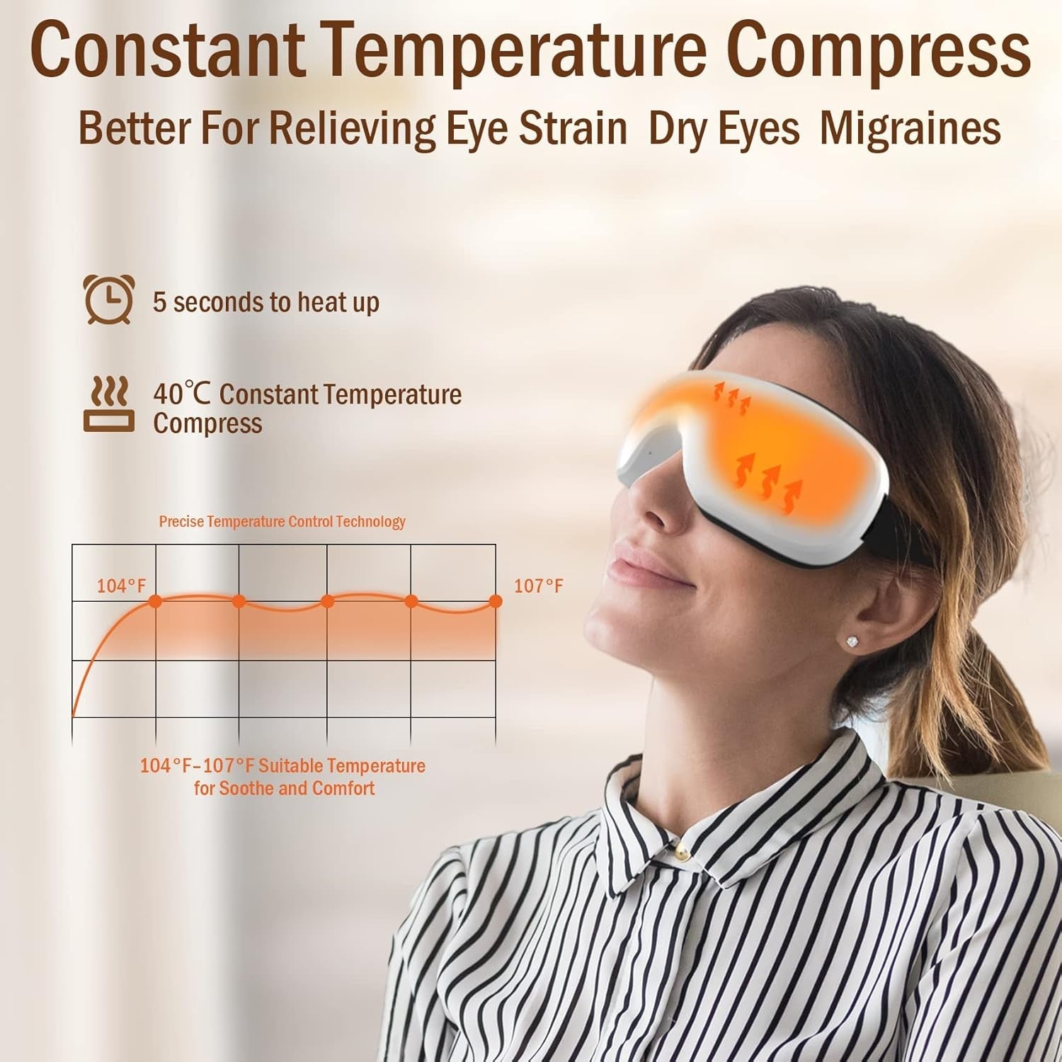 Bluetooth Eye Massager with Heat & Air Compression
