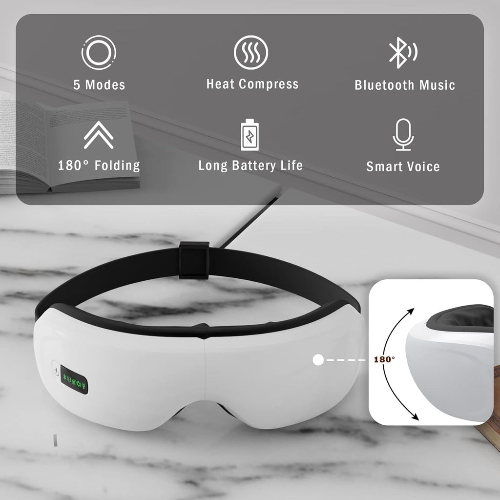 Bluetooth Eye Massager with Heat & Air Compression