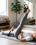 Person stretching with the 5-piece resistance band set
