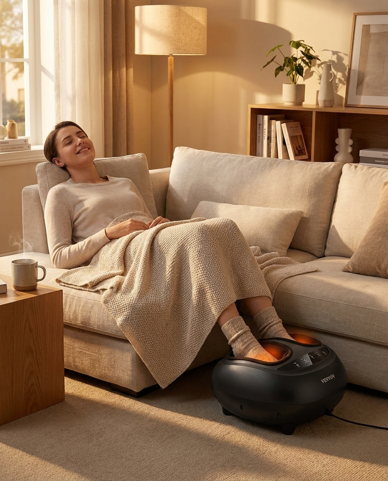 Shiatsu Foot Massager Machine with Heat & Deep-Kneading Compression