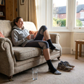 Compression Ankle Support Sleeves in use