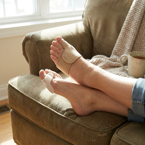 Bunion Corrector & Toe Separator Set in use